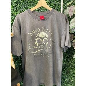 vtg y2k JNCO SKATER SKULL T-shirt // metal goth skater baggy flame grunge emo